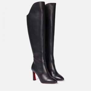 Christian Louboutin Black leather Eleonor Botta 85mm knee-high boots EU 37